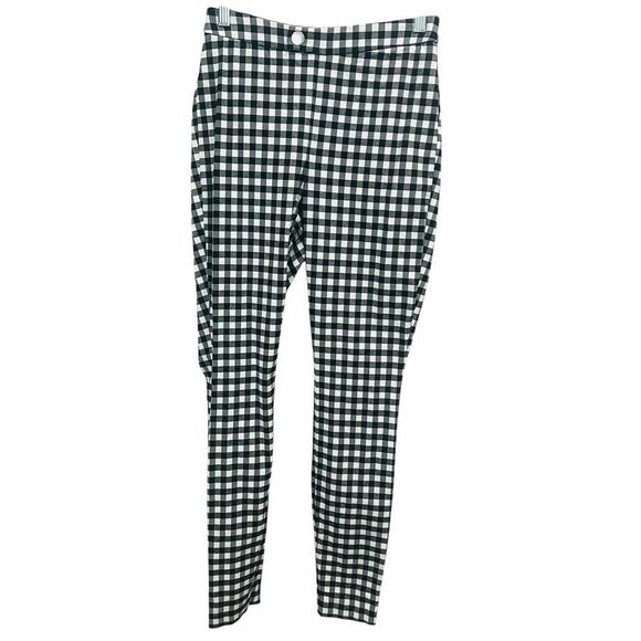 INC international concepts black white checkered pull on skinny pant size 4 - Picture 1 of 7